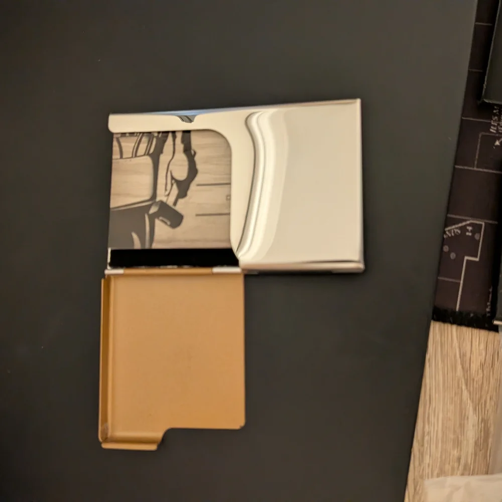 Silver and Brown Tablet Case